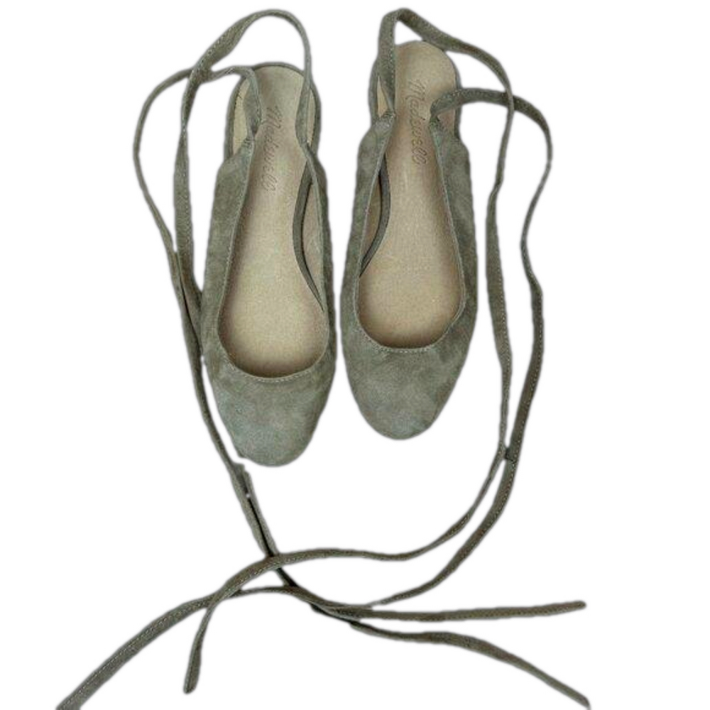 Madewell women's taupe suede tie ballet flat size 6